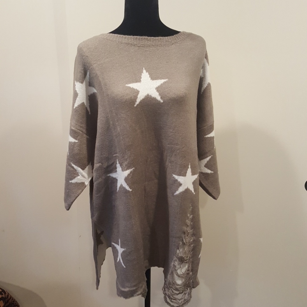 LAST 1.. NWT Distressed/Oversized Sweater - Picture 5 of 6